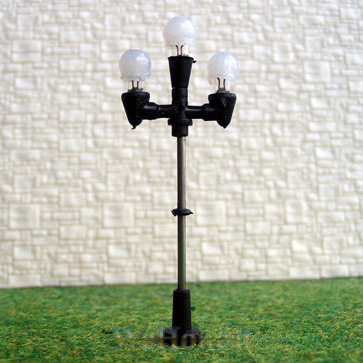 5 x  HO 3 pearl heads antique lights model Lampposts